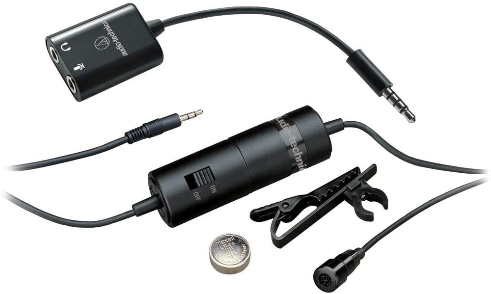 Audio-Technica Consumer ATR3350XiS Omnidirectional Condenser Lavalier Microphone for Smartphones