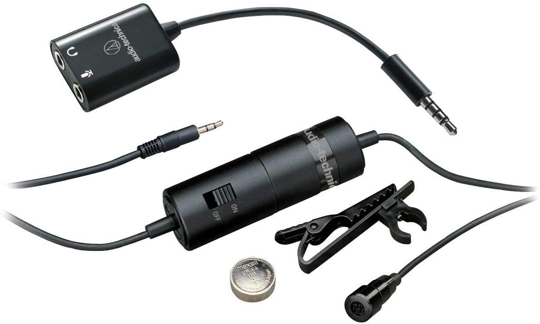 Audio-Technica Consumer ATR3350XiS Omnidirectional Condenser Lavalier Microphone for Smartphones