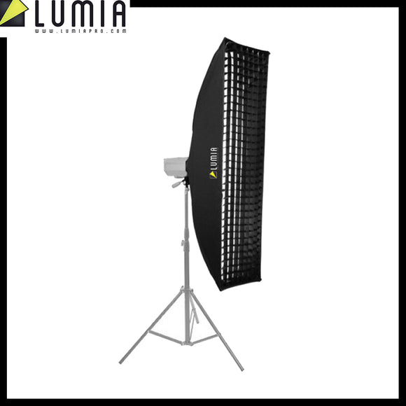 Lumia 40x120cm Studio Strip 柔光箱带网格（Bowen 安装）快速折叠柔光箱，兼容 Aputure 和 Godox