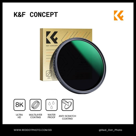 K&F Concept VND 滤镜 ND8-ND2000 ND 滤镜 可变中性密度滤镜 超薄