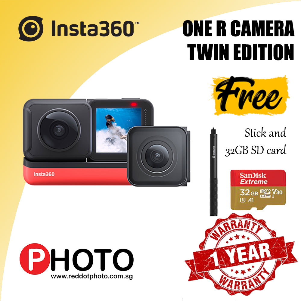 Insta360 ONE R Twin Edition with FREE 32GB MICROSD AND STICK