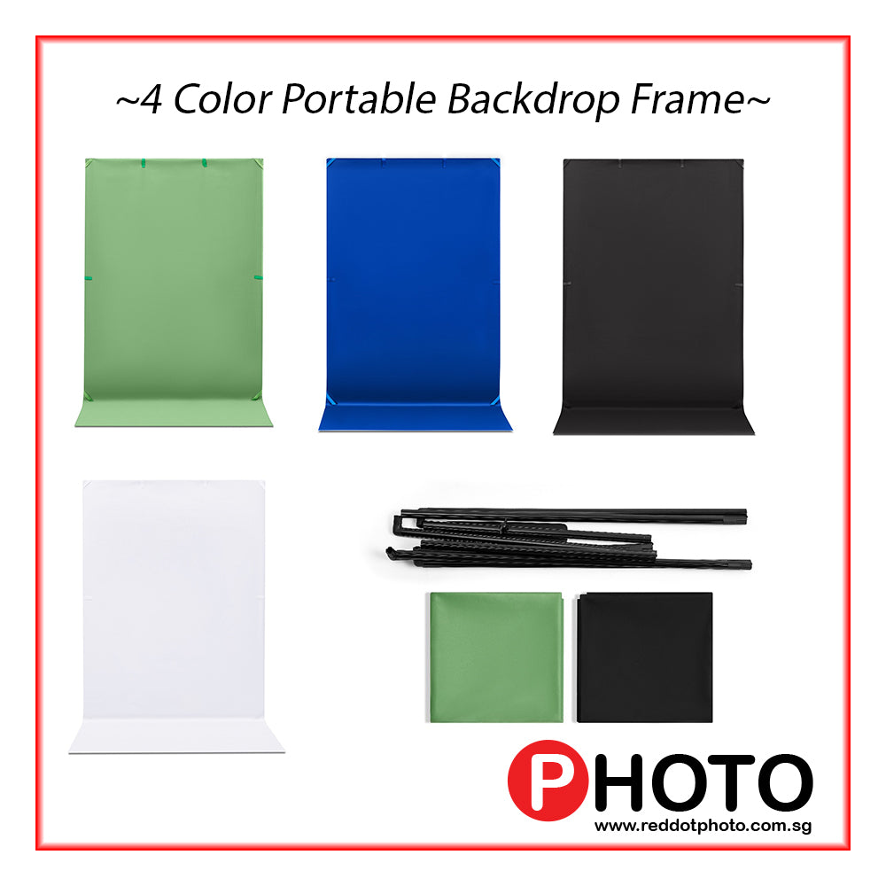 Lumia Portable Backdrop Kit with multiple backdrop screens for Live Streaming (GREEN , WHITE, BLACK, BLUE)