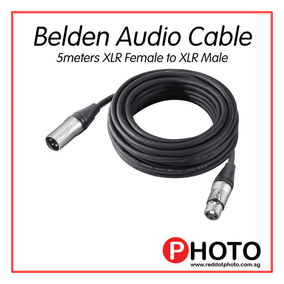 Belden Neutrik 音频电缆 5m XLR 母头到 XLR 公头 5m XLR 电缆平衡 3 针 XLR 麦克风跳线