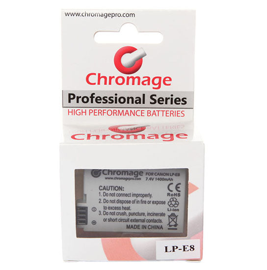 适用于佳能数码单反相机的 Chromage LP-E8 电池