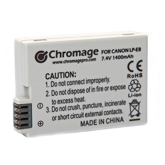 适用于佳能数码单反相机的 Chromage LP-E8 电池