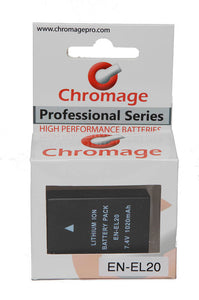 适用于尼康无反光镜相机的 Chromage EN-EL20 电池
