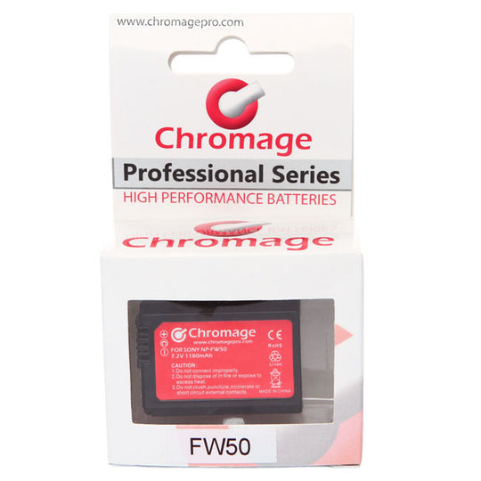 Chromage NP-FW50 Lithium Ion Rechargeable batteries for Sony Mirrorless Cameras