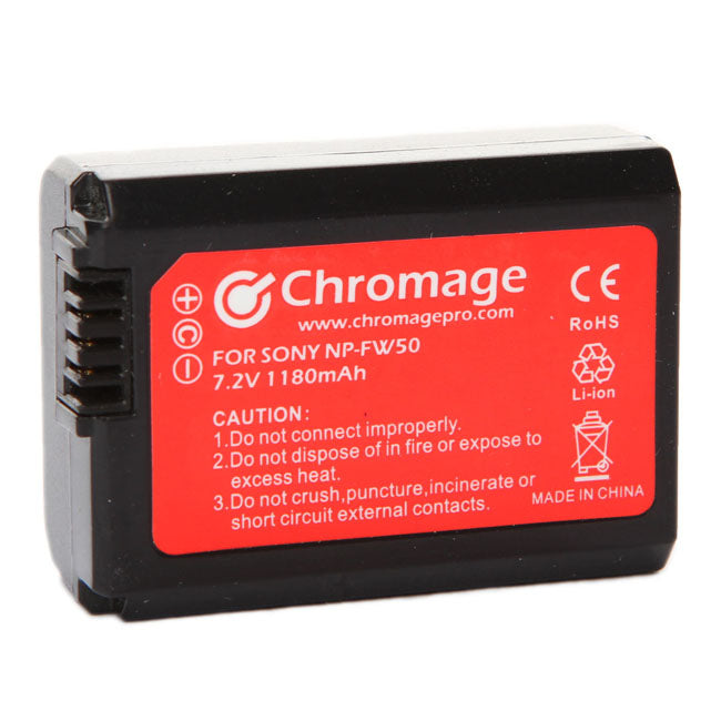 适用于索尼无反光镜相机的 Chromage NP-FW50 锂离子充电电池