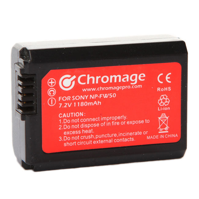 Chromage NP-FW50 Lithium Ion Rechargeable batteries for Sony Mirrorless Cameras