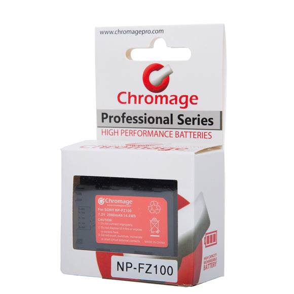 适用于索尼相机的 Chromage NP-FZ100 可充电锂离子电池