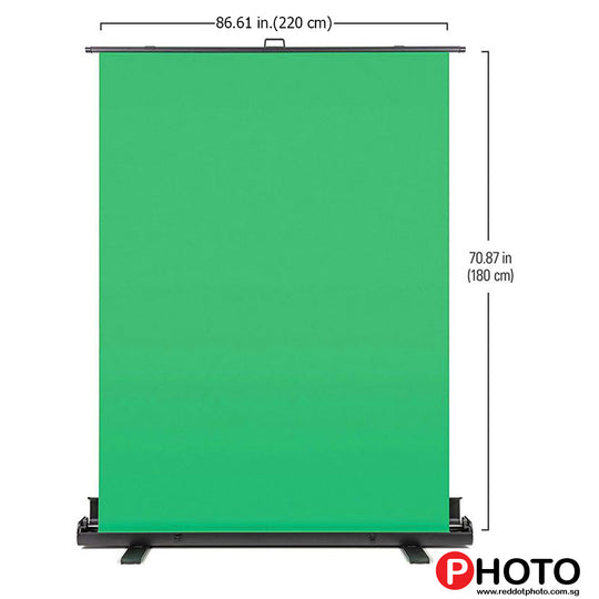 (2.3m) Pull Up Green Screen Collapsible Background Panel with Auto-locking Frame, Wrinkle-Resistant Chroma-Green Fabric, Aluminum Hard Case, Ultra-Quick Setup and Breakdown (Similar to Elgato Green screen)