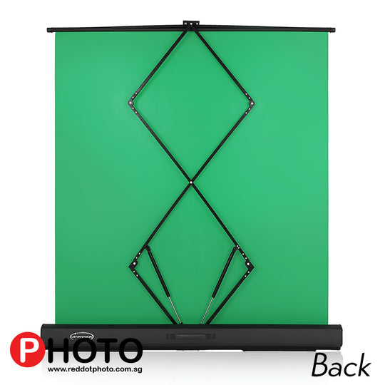 (1.5mx 2m) 拉起绿屏可折叠背景面板，带自动锁定框架，抗皱彩绿色面料，铝制硬盒，超快速安装和拆卸（类似于 Elgato 绿屏）