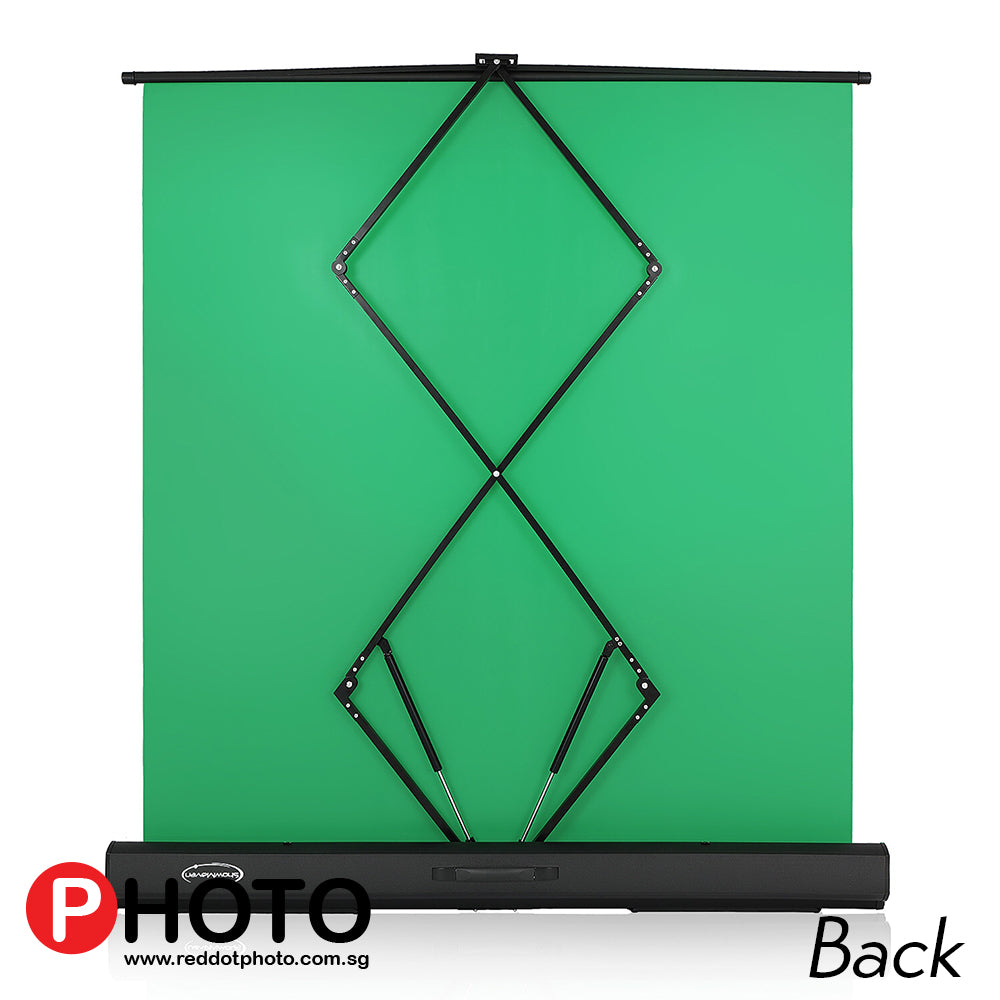 (2.3m) 拉起绿屏可折叠背景板，带自动锁定框架，抗皱彩绿色面料，铝制硬壳，超快速安装和拆卸（类似于 Elgato 绿屏）
