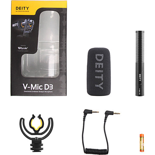 Deity 麦克风 V-Mic D3 超心形机载枪式麦克风，带 Rycote 悬架