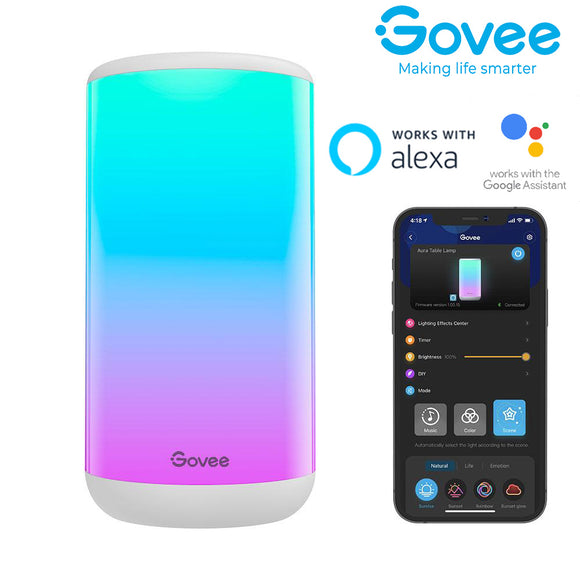 Govee Aura 智能灯台灯多色灯可调光应用程序控制可与 Alexa 和 Google Assistant H6052 配合使用