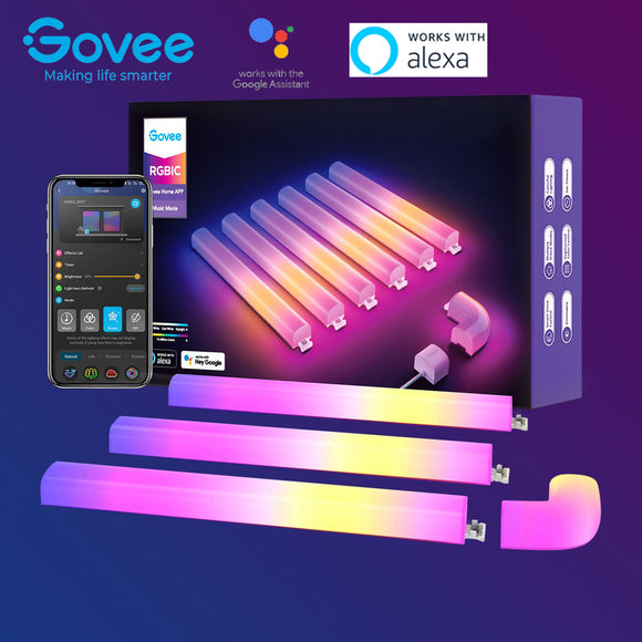 Govee Glide 壁灯 RGBIC 智能壁灯音乐同步家居装饰 LED 灯条适用于游戏和流媒体 H6062
