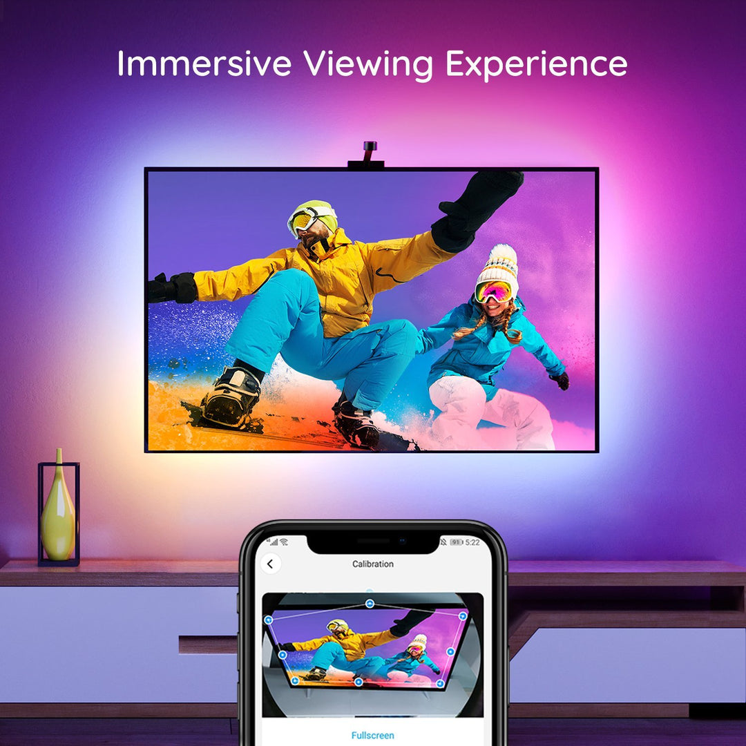 Govee Immersion Wi-Fi TV Backlights RGBIC Lighting with Camera Works with Alexa & Google Assistant H6199