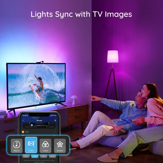 Govee Immersion Wi-Fi TV Backlights RGBIC Lighting with Camera Works with Alexa & Google Assistant H6199