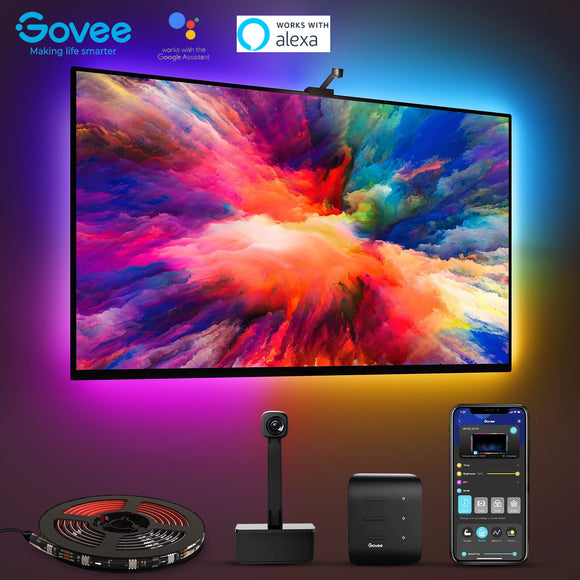 Govee Immersion Wi-Fi TV Backlights RGBIC Lighting with Camera Works with Alexa & Google Assistant H6199