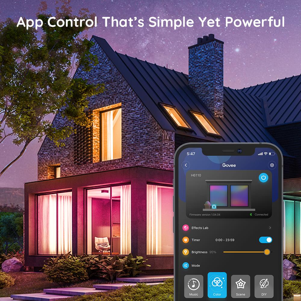 Govee Smart LED Strip Lights RGB Wi-Fi+Bluetooth LED Strip Lights- 5m x 2 rolls Work with Alexa and Google H6110