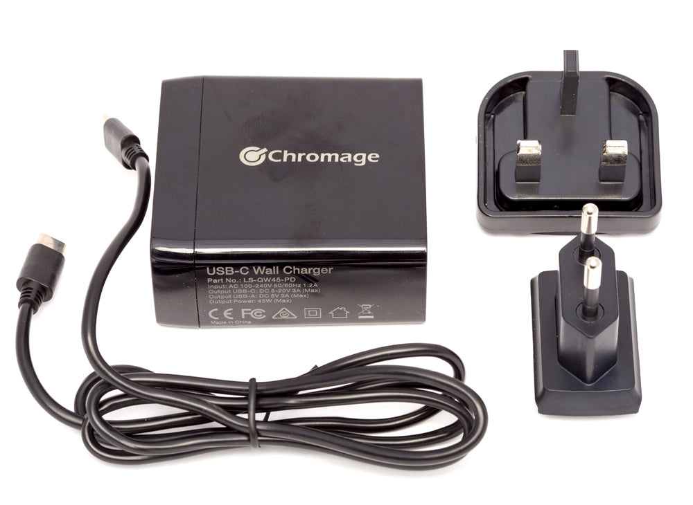 Chromage 45W USB C PD 充电器供电壁式充电器适用于笔记本电脑手机三星 S20 华为 Oneplus Surface Pro 7 戴尔华硕联想 ThinkPad 笔记本电脑