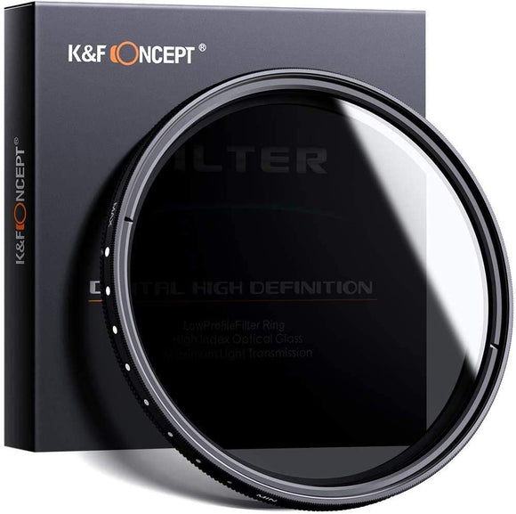 K&F Concept 49 / 52 / 58 / 62 / 67 / 72 / 77 / 82 超薄多层镀膜可变中性密度滤镜 ND2 - ND400