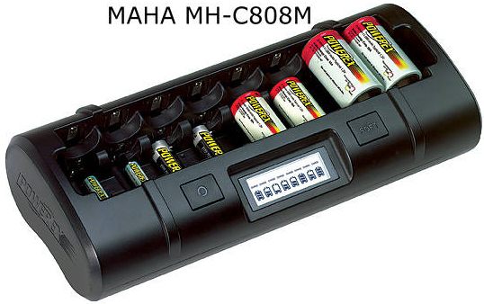 Powerex Maha Ultimate Professional Battery Charger MH-C808M AA / AAA / C / D NiMH or NiCD Charger