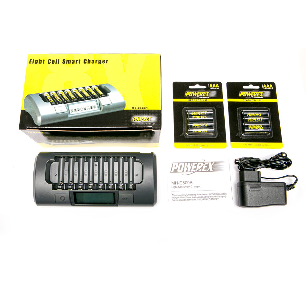 MAHA Powerex MH-C800S C800 8 Slot AA / AAA NiMH Professional Battery Charger Smart Battery Charger