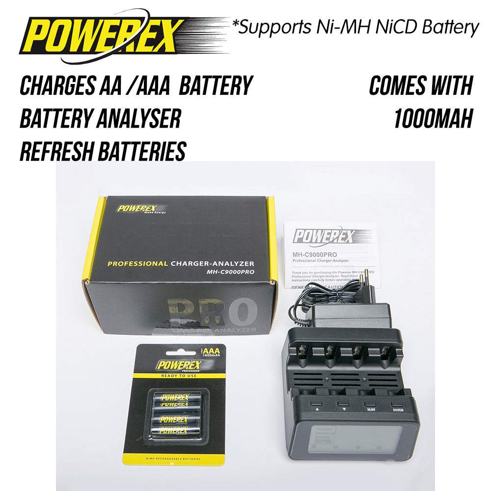 Powerex MH-C9000 PRO C9000 C9000PRO 专业 AA/AAA 镍氢电池充电器分析仪