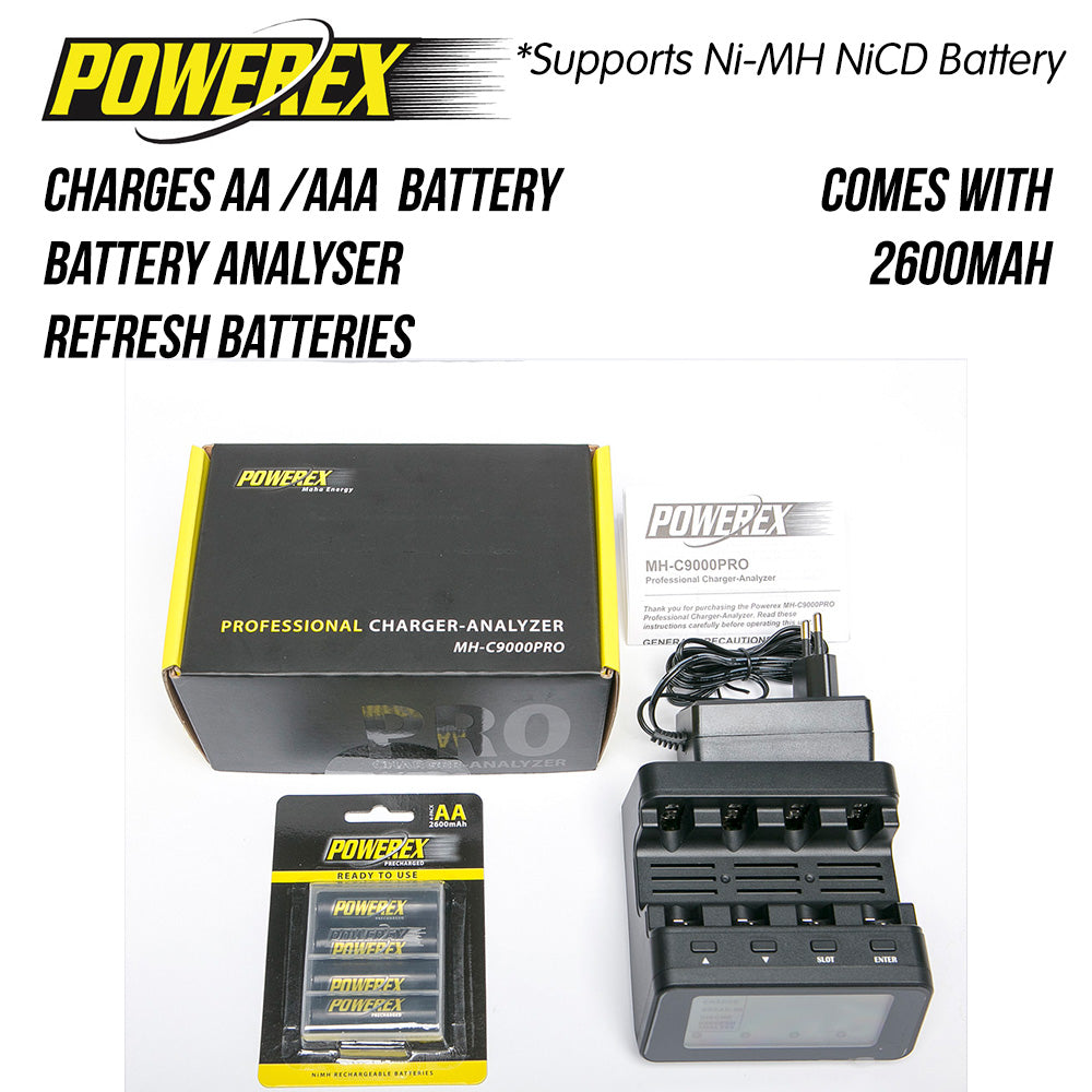 Powerex MH-C9000 PRO C9000 C9000PRO 专业 AA/AAA 镍氢电池充电器分析仪