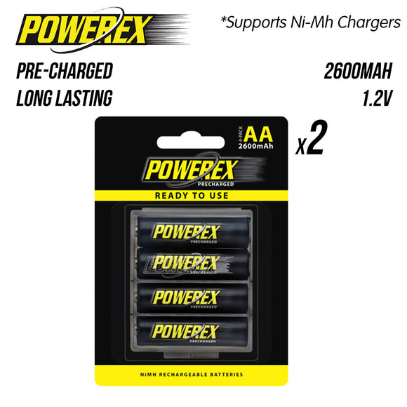Powerex 预充电 AA 充电电池 2600mAh（8 块装） 