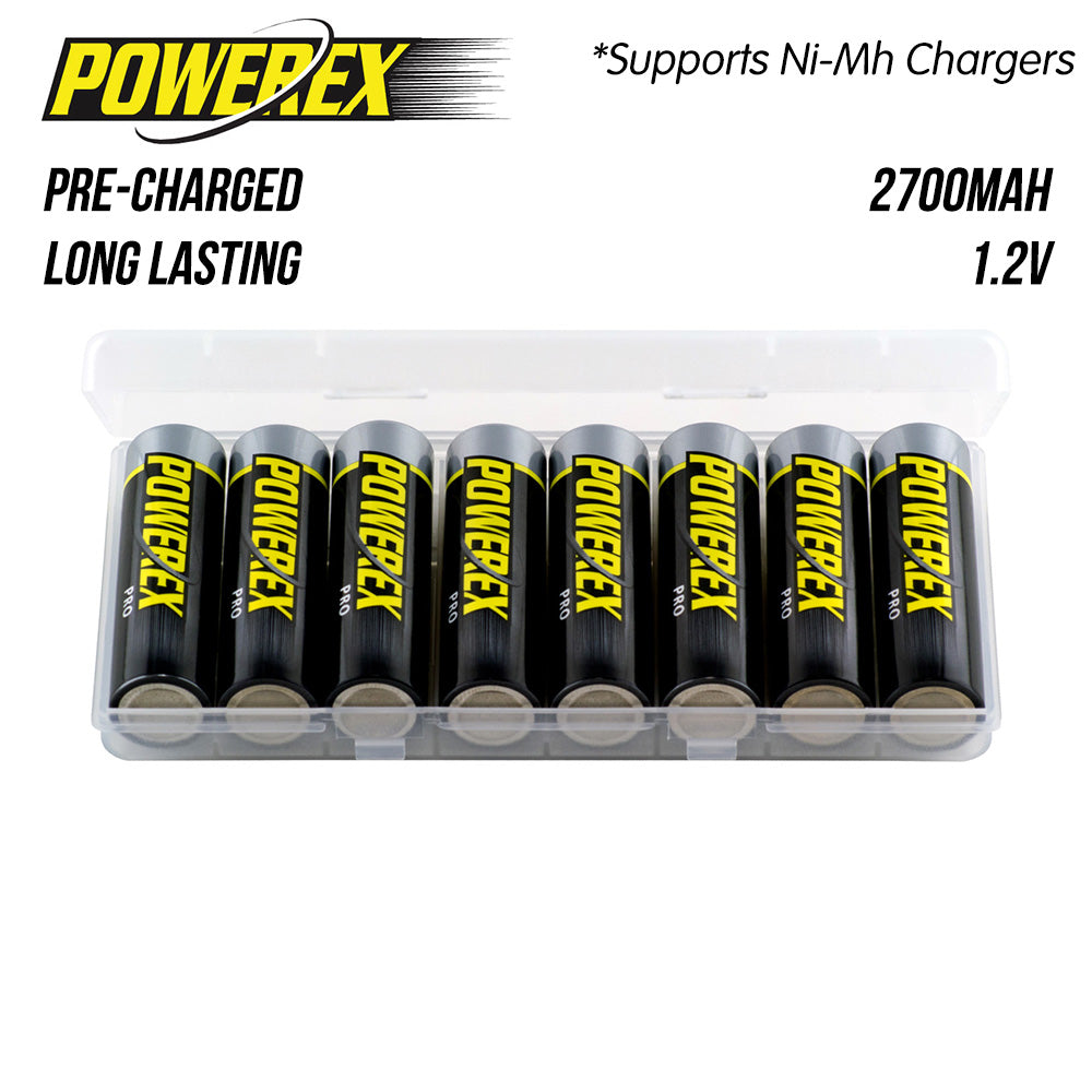 [免费送货] Powerex Pro 预充电 AA 可充电镍氢电池 2700mAh（8 块装） 