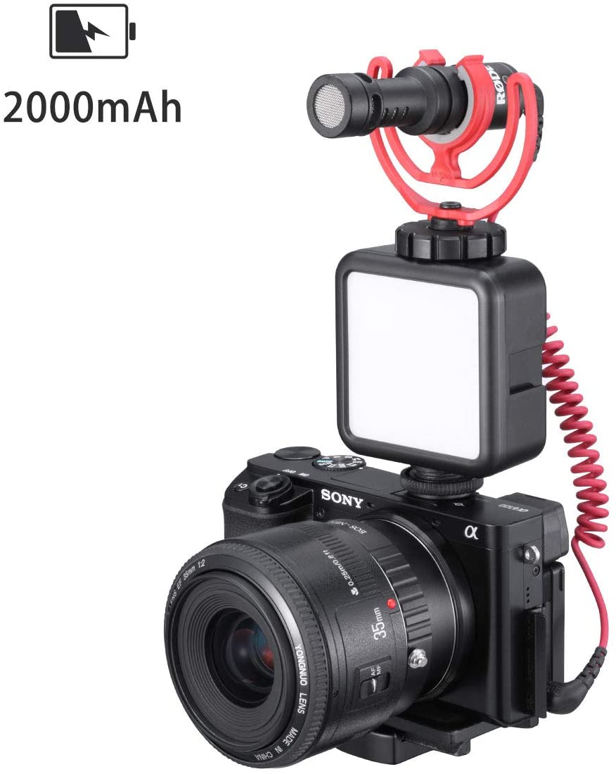 ULANZI VL49 2000mAh LED 视频灯带 3 个冷靴，可充电柔光面板，适用于相机万向节手机灯