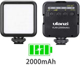 ULANZI VL49 2000mAh LED 视频灯带 3 个冷靴，可充电柔光面板，适用于相机万向节手机灯