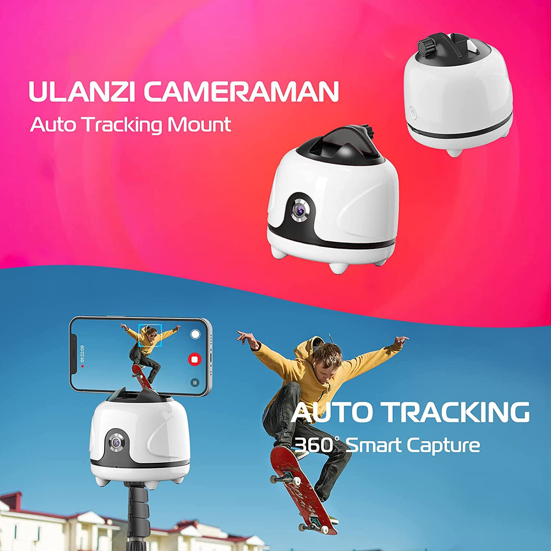 Ulanzi Cameraman Smart Auto Tracking Mount Pan Smartphone Holder Rotation for Smartphone Selfie (Similar to PIVO POD)