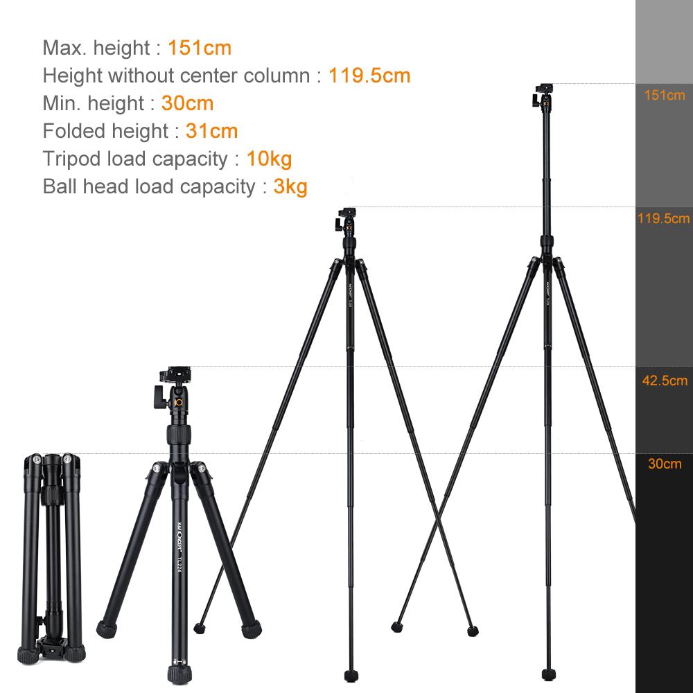 K&F Concept KF TL224 Backpack Compact LIghtweight Tripod