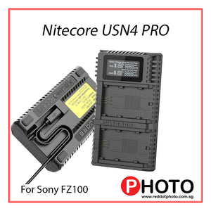 Nitecore USN4 Pro 双槽 USB 快速充电 2.0 USB 旅行充电器适用于索尼 NP FZ100 电池 USN4