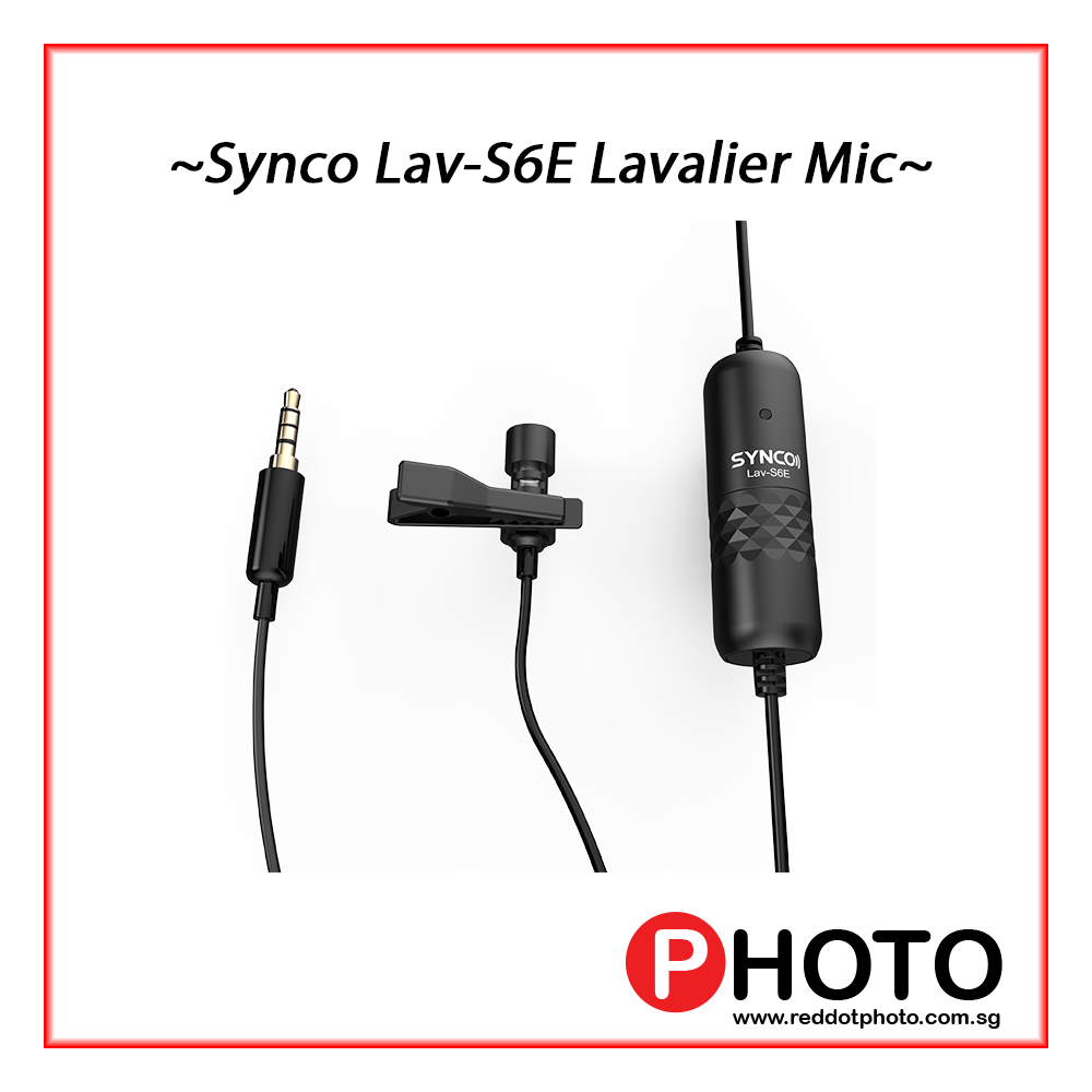 Synco Lav-S6E 适用于相机/手机的全向电容领夹式麦克风