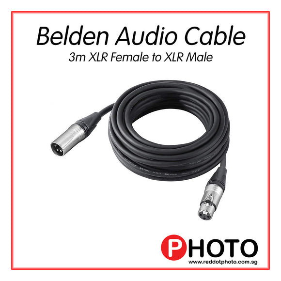 Belden 1800F Neutrik 音频电缆 3m XLR 母头到 XLR 公头 3m XLR 电缆平衡 3 针 XLR 麦克风跳线