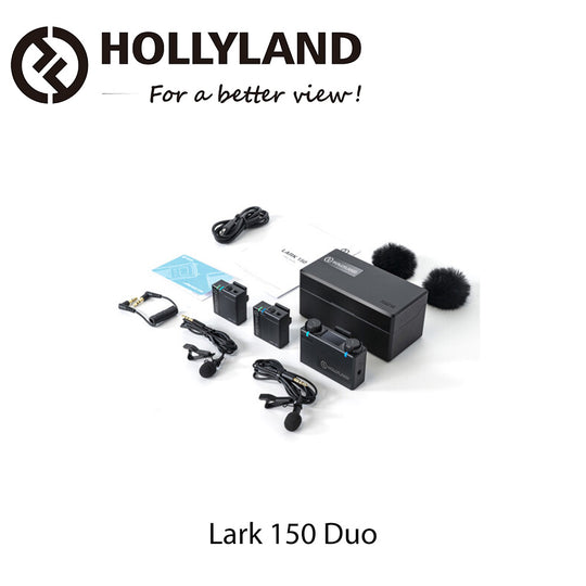 Hollyland LARK 150 DUO 2-Person Compact Digital Wireless Microphone System (2.4 GHz, Black)