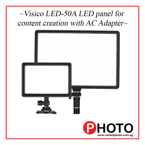 Visico LED-50A LED 面板，用于使用交流适配器创建内容