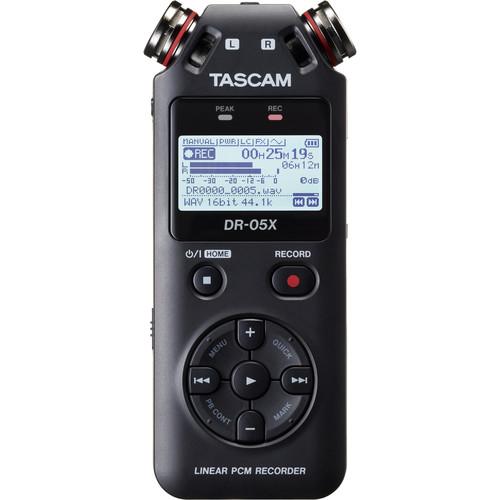 Tascam DR-05X 2 输入 2 轨便携式录音机，带板载立体声麦克风