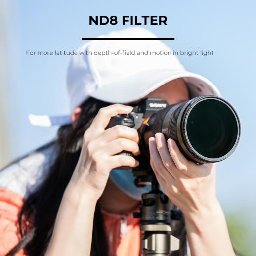 K&F Concept ND Filter ND8 (3-Stops) Filter Fixed Neutral Density Filter Nano-X Series