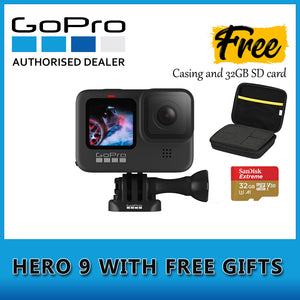 GoPro Hero 9 黑色运动相机，附送 SD 卡和外壳