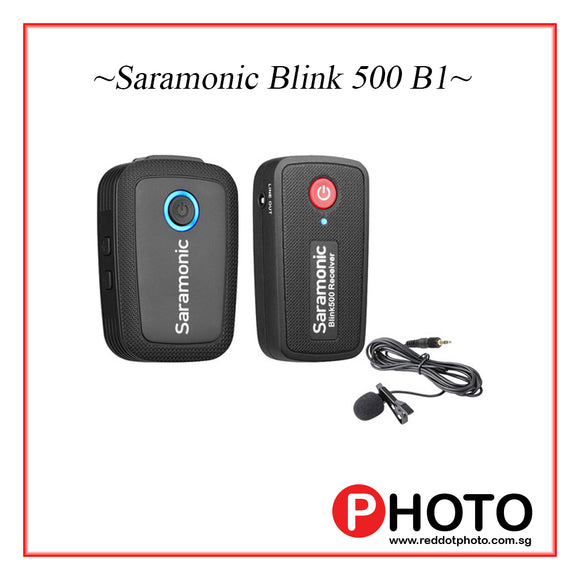 Saramonic Blink 500 B1 数码相机安装无线全向领夹式麦克风系统 (2.4 GHz)