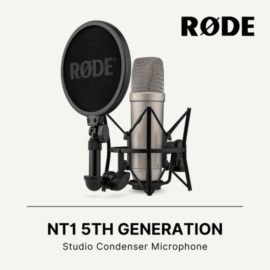 RODE NT1 5th Generation Cardioid Condenser XLR/USB Microphone 32-Bit Float for Podcast Stream and Recording