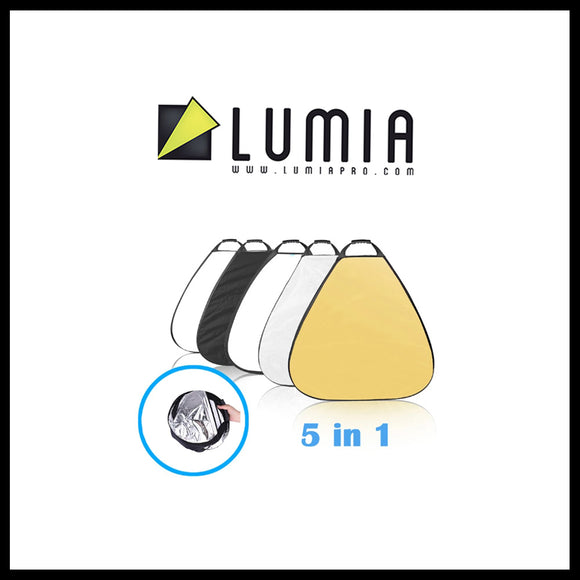Lumia 三角反光镜 RT5 60cm（5 合 1 反光镜）照片反光镜 - 半透明、银色、金色、白色和黑色