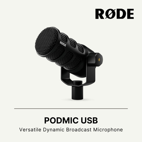 Rode Podmic 动态播客麦克风 USB-C 和 XLR 麦克风 录音室麦克风