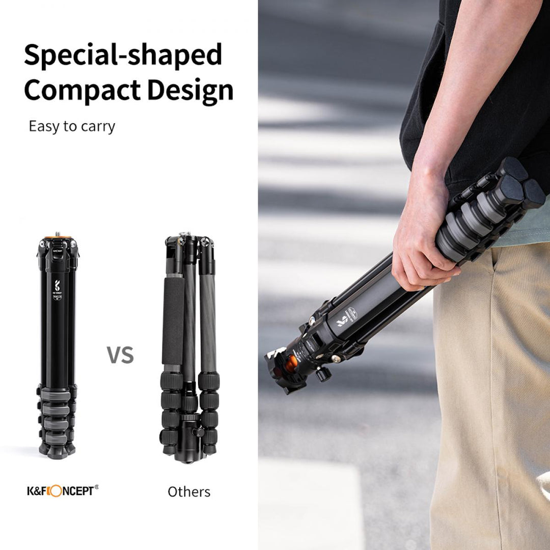 K&F Compact Travel Tripod M1 with KF-35L Ball Head Aluminium Tripod