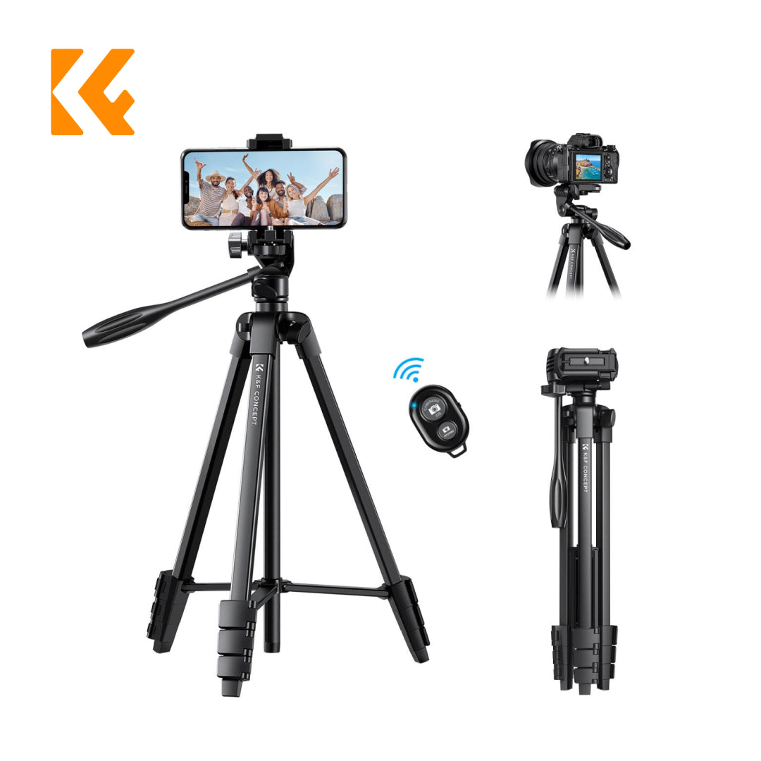 K&F Concept Aluminum Travel Tripod with Bluetooth Remote B174A1